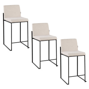 English Elm Contemporary High Back Upholstered Counter Stools with Steel Frame for Kitchen Island B202P221966