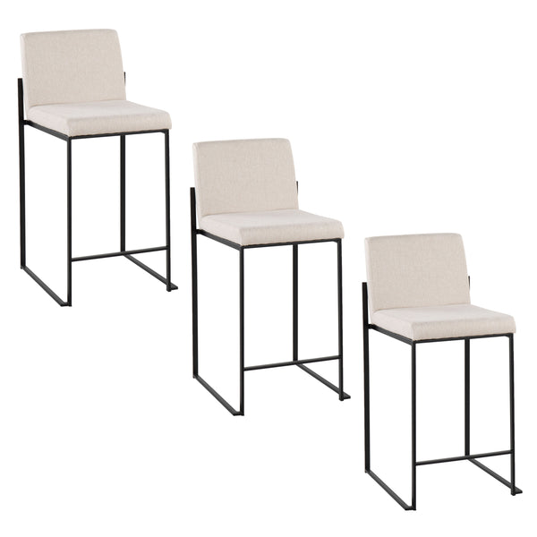 English Elm Contemporary High Back Upholstered Counter Stools with Steel Frame for Kitchen Island B202P221966