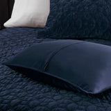 Madison Park Harper Glam/Luxury 3 Piece Velvet Quilt Set MP13-3303 Navy