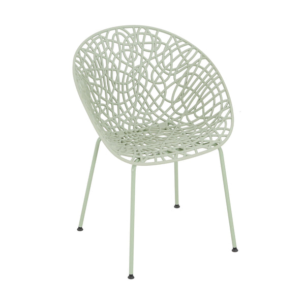 English Elm Christopher Knight Home® - Neiman Outdoor Dining Chair Set of 2 with Weather-Resistant Iron Frame and Perforated Diamond Design Green N775P256374G