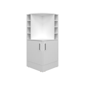 English Elm Jakes 42" Tall Corner Bar Cabinet with 8 Bottle Cubbies, Double Doors and Space-Saving Design White 30.5 L x 59 W x 12 H B200P253728
