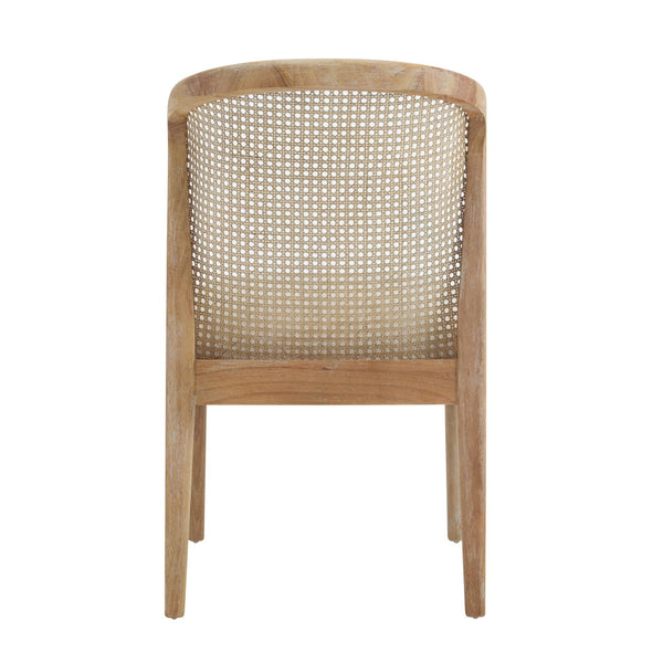 English Elm Christopher Knight Home® - Cane Rustic Upholstered Side Chair with Cane Webbing and Rubberwood Frame, Plush Seating, 2-Pack Beige+Natural N771P196517G