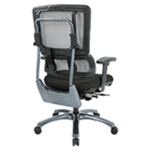 OSP Home Furnishings Vertical Mesh Back Ergonomic Manager Chair with Lumbar Support and Titanium Rolling Base 99667T-3M