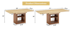 English Elm An Extendable Mdf Dining Table with Open Shelf Storage Seats up to Eight Walnut,Wood W1151S04624