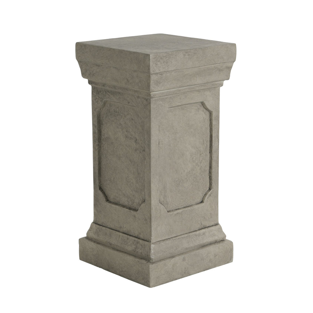 English Elm 19.25'' Mgo Square Column Pedestal Plant Stand for Indoor Outdoor Garden Spaces N772P334166G
