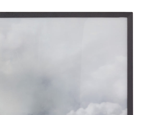 Sunpan MYSTIC Mountain Luxe Art - 72" x 30" Black Framed Wall Decor with Gold Leaf Accents & Depth A0397