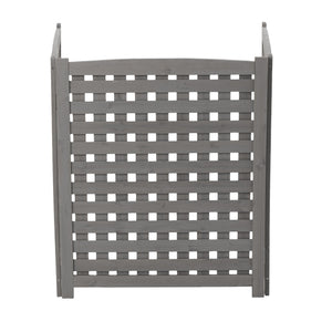 English Elm 3-panel Outdoor Slatted Wood Enclosure Screen for Ac Units Patios and Garden Areas Grey W2640P290523