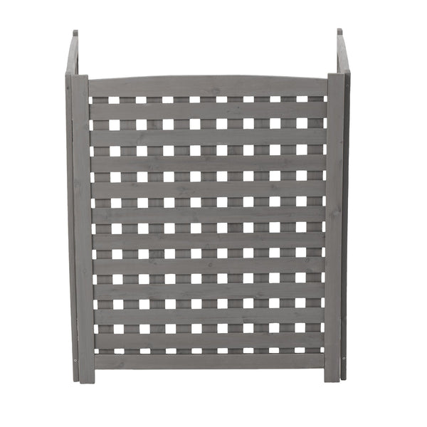 English Elm 3-panel Outdoor Slatted Wood Enclosure Screen for Ac Units Patios and Garden Areas Grey W2640P290523