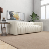 English Elm Ashcroft Furniture - Elrosa Channel Tufted Beige Boucle Sofa