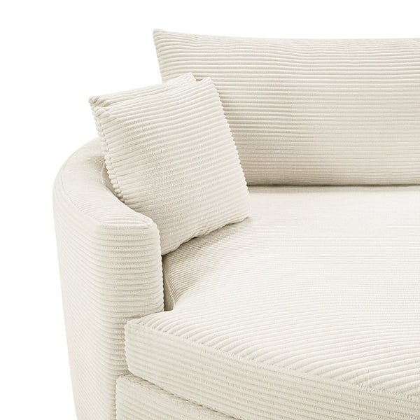 English Elm Oversized Double Chaise Lounge Sofa With Usb Ports & Deep Seating For Ultimate Comfort, Beige N719S002160A-GIGA