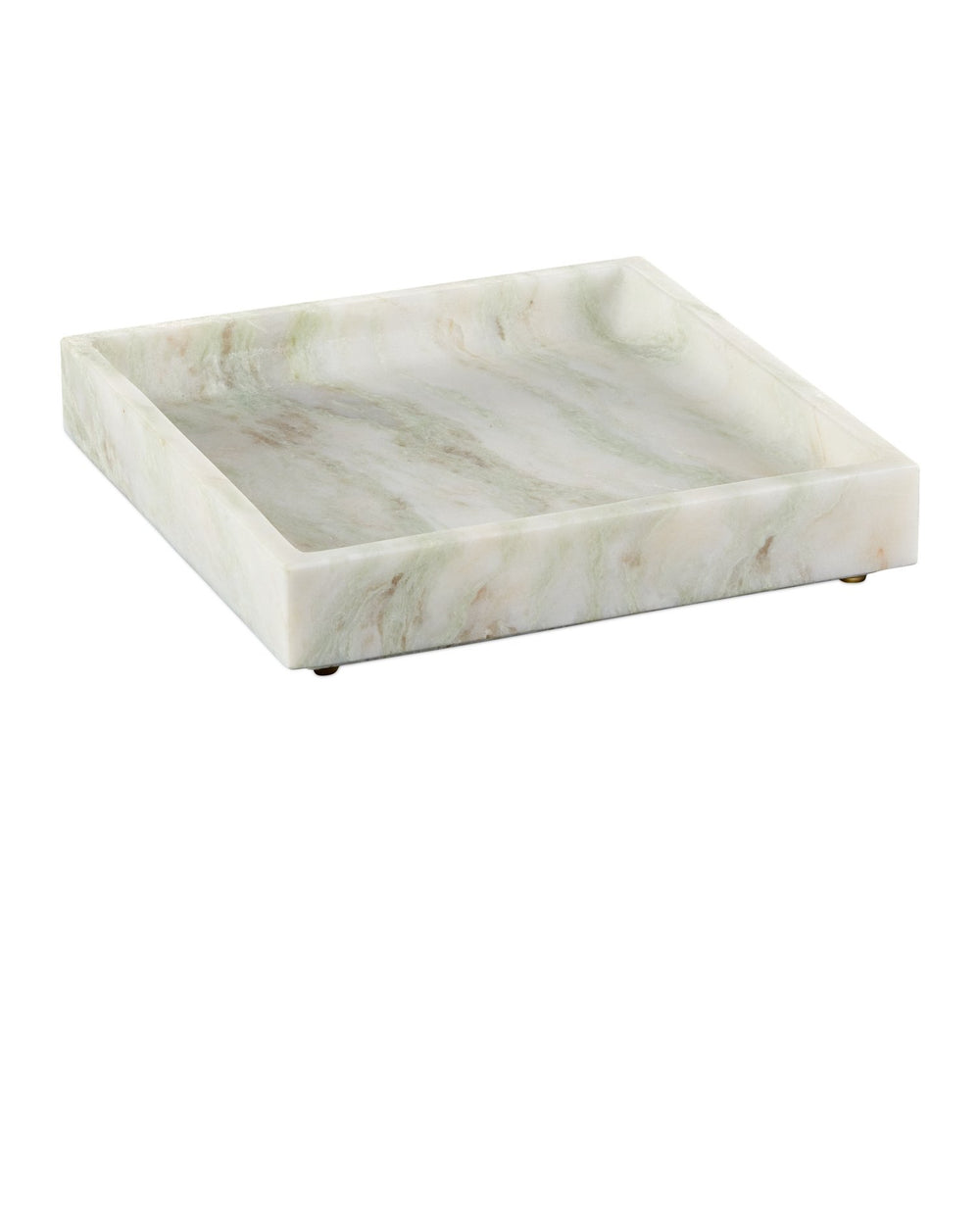 Currey & Company Bilbao Onyx Tray - Exquisite Natural Stone With Pastel Veining, Elegant Design For Home Decor White Aravali Onyx 1200-1034-currey-company