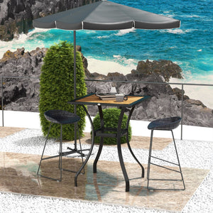 English Elm Outsunny 28" Faux Wood Outdoor Dining Table – Compact, Durable, Weather-Resistant Garden Furniture W2225P174476-GIGA