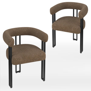 English Elm Counter Height Stools Set of 2 Mid-century Metal Legs Ergonomic Kitchen Island Seating Coffee T3623P432008