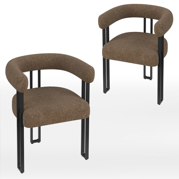 English Elm Counter Height Stools Set of 2 Mid-century Metal Legs Ergonomic Kitchen Island Seating Coffee T3623P432008
