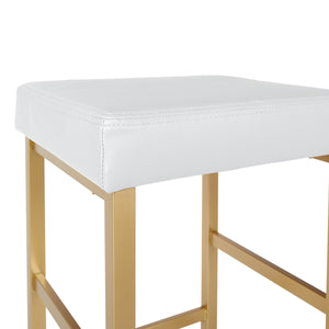 OSP Home Furnishings 26" Gold Backless Stool White
