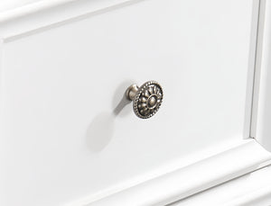 English Elm Modern 7 Drawers Dresser with Unique Feet, Smooth Glide Drawers and Metal Handles for Stylish Storage White W2275P149784