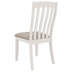 English Elm Doches Off White Wood Dining Side Chairs Set of 2 with Upholstered Seats Slatted Back Comfortable Style B062P378346