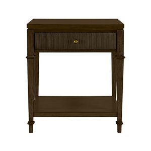 English Elm Kenna Solid Wood Nightstand with Drawer & Lower Shelf, Dark Coffee Finish, 125 lb Top Capacity B035P256572
