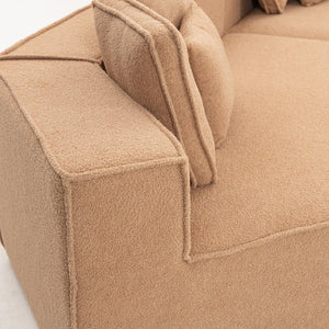 English Elm 181"extra Large Nine Seat Modular Sectional Sofa in Plush Sherpa for Spacious Lounges W3326S00040