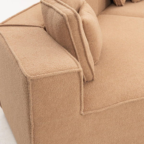 English Elm 181"extra Large Nine Seat Modular Sectional Sofa in Plush Sherpa for Spacious Lounges W3326S00040