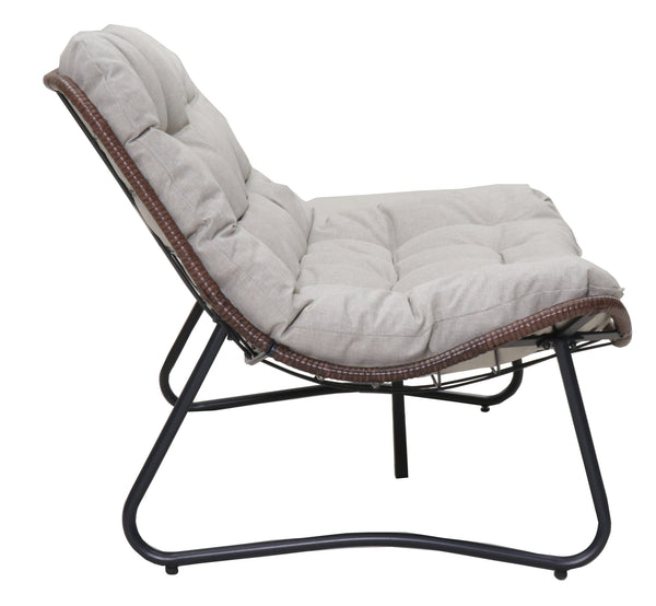 English Elm Patio Wicker Gliding Loveseat with Thick Cushions All Weather Pe Rattan Garden Bench W3990P415261