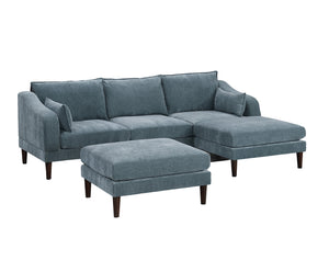 English Elm Contemporary 5-Piece Modular Sectional Sofa Set in Blush Morgan Fabric — Plush, Versatile L-Shaped Design Grayish 33 L x 27 W x 11 H B011S01583