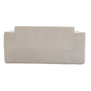 English Elm Convertible Floor Sofa Bed with Memory Foam and Ribbed Corduroy for Small Spaces Beige W395P438025