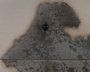 Sunpan Arlington Nightstand: Unique Patina Finish with Black Iron Frame, Handcrafted Artisan Design 28"W