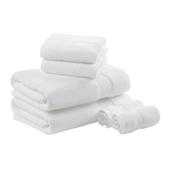 JLA Home Madison Park Signature - Cotton Plush Turkish 6-Piece Towel Set 600 GSM — Oversized, Highly Absorbent Spa-Quality Towels Crafted White MPS73-349