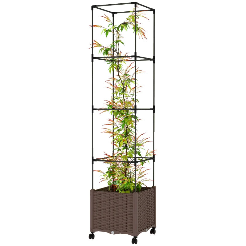 English Elm Tall Stackable Polypropylene Outdoor Planters Set of 2 Tapered Patio Flower Pots T3971P455025