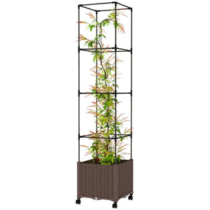 English Elm Tall Stackable Polypropylene Outdoor Planters Set of 2 Tapered Patio Flower Pots T3971P455025