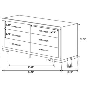 English Elm Piero Wire-brushed Oak Veneer Queen Bedroom Set with Louvered Panels Coastal Style B062S00739