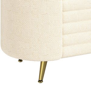 English Elm Modern Boucle Tufted Storage Ottoman Bench with Gold Legs for Bedroom or Entryway Beige N719P305628A