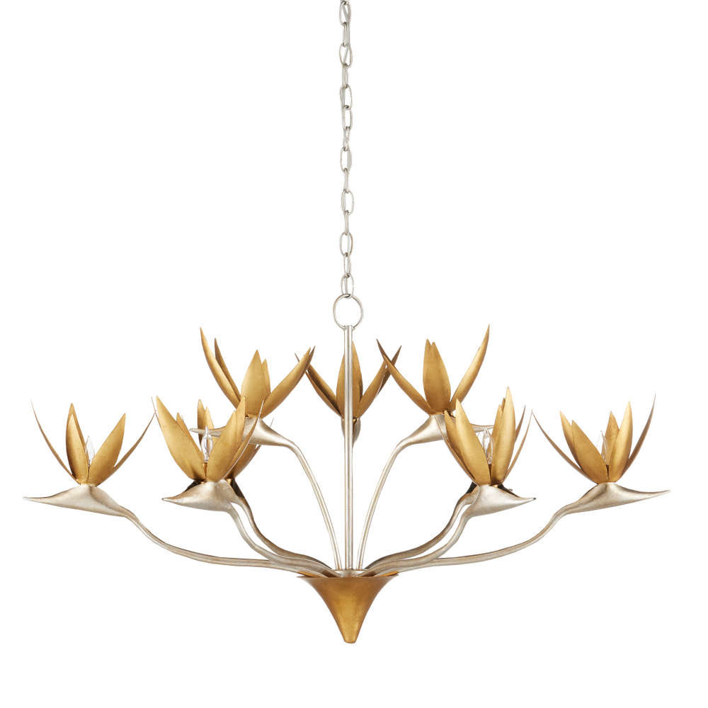 Paradiso Nature-Inspired Gold & Silver Chandelier – Adjustable, Elegant Design for Modern Spaces