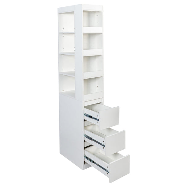 English Elm 70.87" H Modern Wooden Tall Storage Cabinet With 4 Shelves, 3 Drawers For Organized Display & Style W331P281202