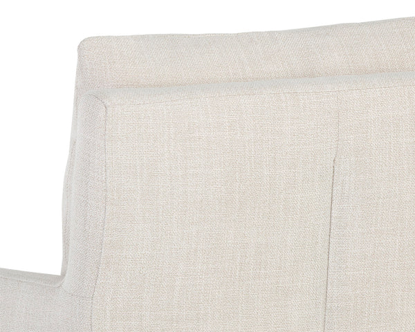 Sunpan Glenrose Elegant Wheeled Dining Armchair - Classic Comfort with Feather-Filled Cushions for Style Effie Linen