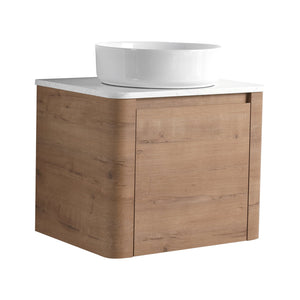 English Elm 24'' Wall-Mounted Bathroom Vanity With Stylish Ceramic Vessel Sink & Soft-Close Door For Small Spaces W999S00392