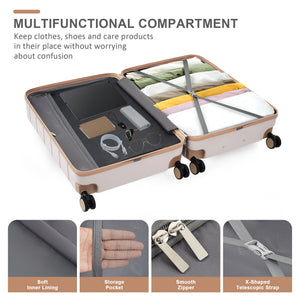 English Elm Premium Abs Hardshell 3 Piece Suitcase Set with Tsa Locks and Spinner Wheels Light Grey N726P171340H