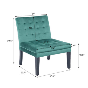 English Elm Heng velvet casual sofa with chic pull-point design, solid wood legs, roomy seating for comfort and style Green W212P224958