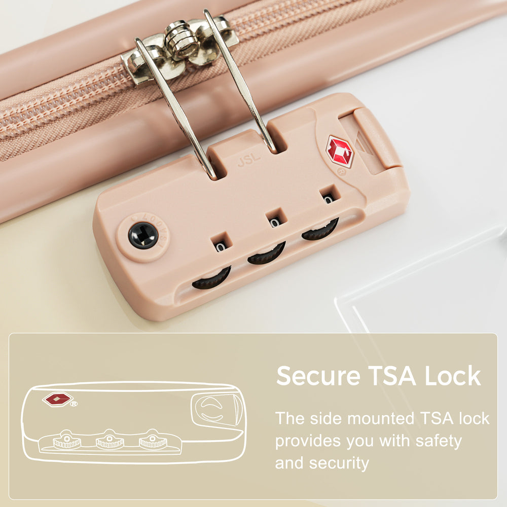 English Elm Luggage Sets 3 Piece Abs Hardshell Spinner Suitcase with Tsa Lock Lightweight Travel N726P203164D