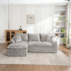 English Elm 103" Chenille Cloud Sectional Modular L-shape Sofa No Assembly Plush Living Room W1170S00044