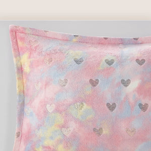 English Elm Metallic Printed Plush Comforter Set With Decorative Pillow - Luxe Full/Queen Cozy Elegance B035P294499