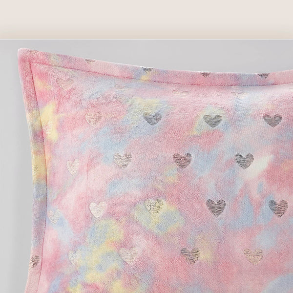 English Elm Metallic Printed Plush Comforter Set With Decorative Pillow - Luxe Full/Queen Cozy Elegance B035P294499