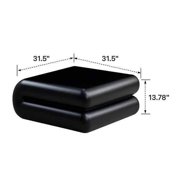 English Elm New Sculptural Fiberglass Coffee Table Low Profile Square Geometric Living Room Accent Black W2085P374161