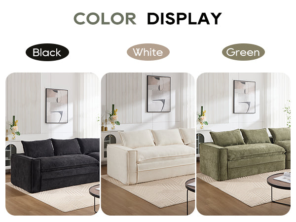 English Elm Modern Minimalist Modular Sectional Sofa - Plush Cloud Couch With Right-Facing Chaise For Cozy Living Spaces W2959S00014