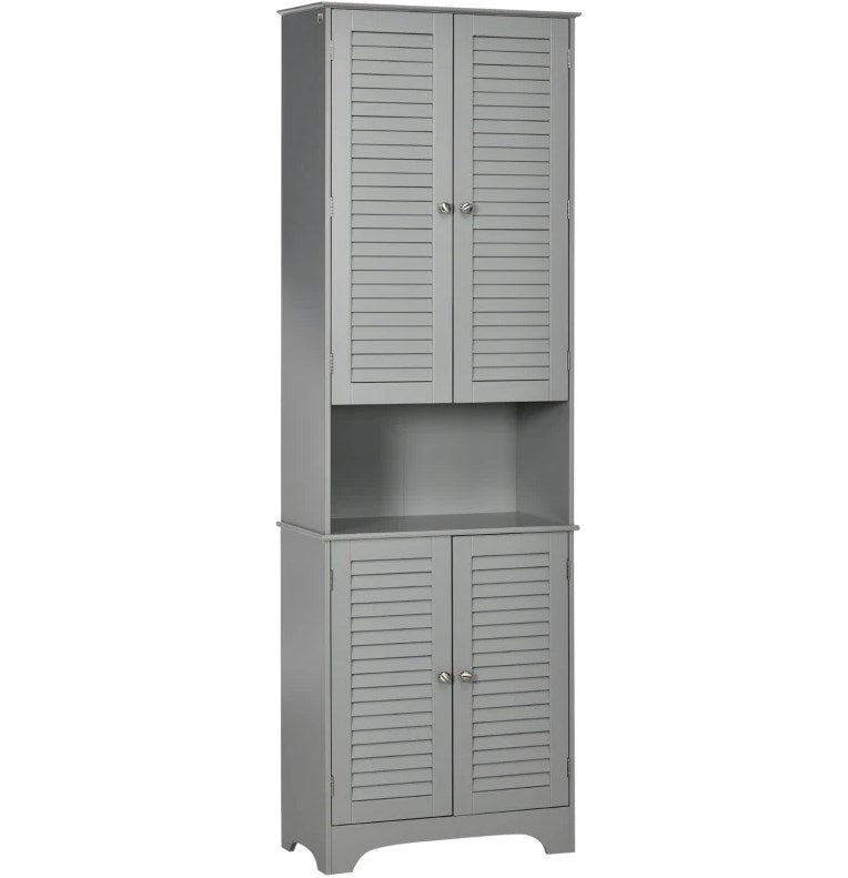 English Elm Black Tall Narrow Mdf Storage Cabinet with Doors Adjustable Shelves Bathroom Tower T3971P416261