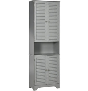 English Elm Black Tall Narrow Mdf Storage Cabinet with Doors Adjustable Shelves Bathroom Tower T3971P416261