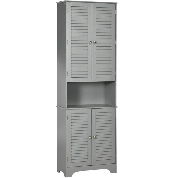 English Elm Black Tall Narrow Mdf Storage Cabinet with Doors Adjustable Shelves Bathroom Tower T3971P416261