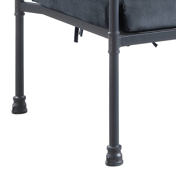 English Elm Brantley Gray Velvet Accent Chair with Sandy Gray Finish, Memory Foam Seat & Pillow, 220 lb Capacity B2726P287572