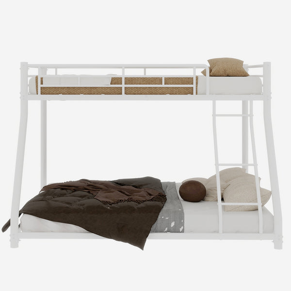 English Elm Metal Twin Over Full Bunk Bed With Removable Stairs, Heavy-Duty Frame & 12" Under-Bed Storage Space W1935P195937